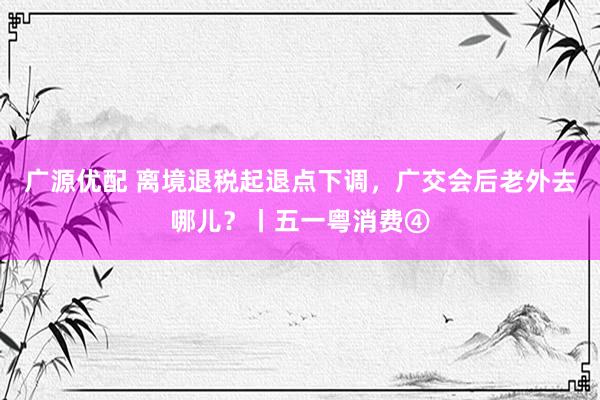 广源优配 离境退税起退点下调，广交会后老外去哪儿？丨五一粤消费④