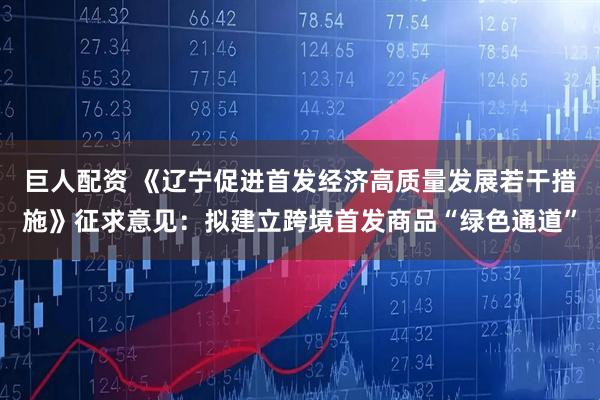 巨人配资 《辽宁促进首发经济高质量发展若干措施》征求意见：拟建立跨境首发商品“绿色通道”